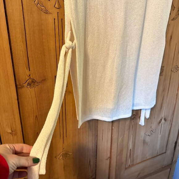 H&M Cream Side Tie Sweater Tunic Sleeveless - Medium - Picture 6 of 7